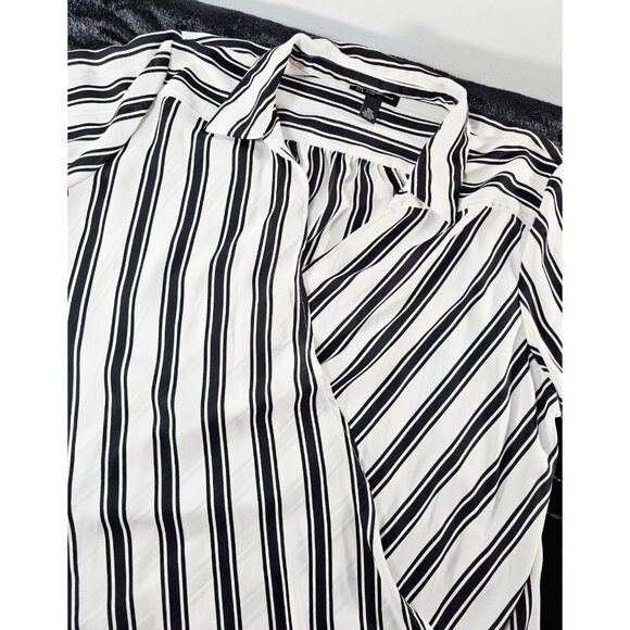 International Concept Plus Faux Wrap Black and White Stripe Blouse -SZ 20W - Picture 5 of 9
